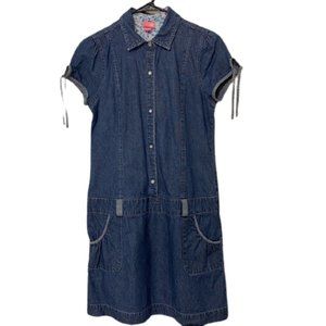 J. Khaki Girl’s Denim Shirt Dress with Pockets Short Sleeves size 16